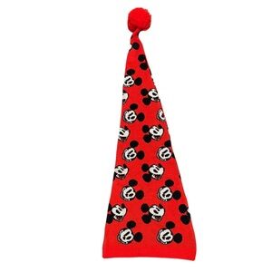 Disney Parks Mickey Mouse Red Knit Holiday Hat‎ OS